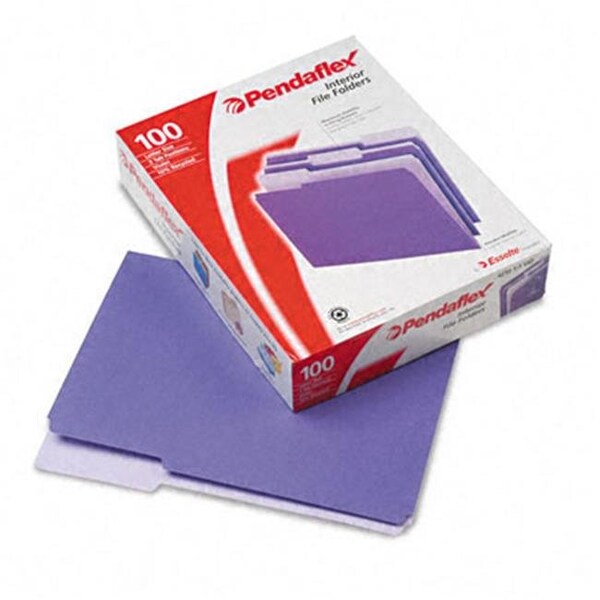 Pendaflex Pendaflex 421013VIO Interior File Folders- 1/3 Cut- Top Tab- Letter- Violet- 100/Box 421013VIO - main